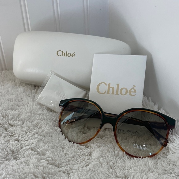 New in Case Chloe Havana Gradient Sunglasses - Brown and Green - Picture 1 of 10